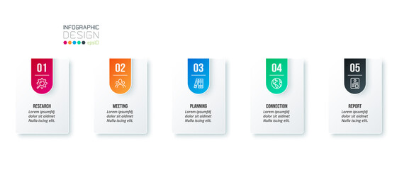 Naklejka na ściany i meble Infographic template business concept with step.