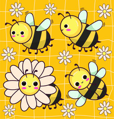 bee flower, summer cute