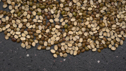 Green Mung Beans Also Know as Mung Dal, Vigna Radiata, Green Beans or Moong Dal isolated on White Background