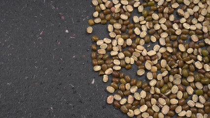 Green Mung Beans Also Know as Mung Dal, Vigna Radiata, Green Beans or Moong Dal isolated on White Background