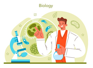 Biology science concept. Scientist make laboratory analysis of life system