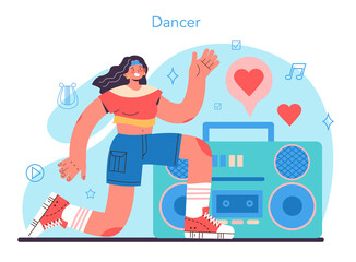 Dance teacher concept. Choreographer in a dance studio. Dancing courses