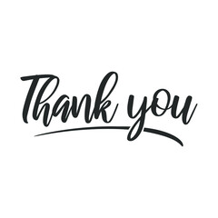 Thank you hand lettering black ink brush calligraphy