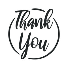 Thank you hand lettering black ink brush calligraphy