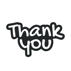 Thank you hand lettering black ink brush calligraphy