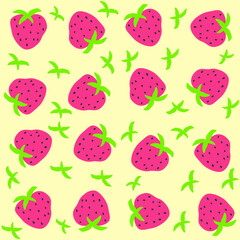 Simple Sweet Strawberry Seamless Pattern Background