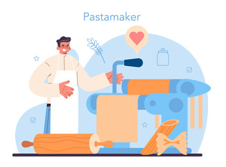 Dough products making. Baking industry, pastry baking process.