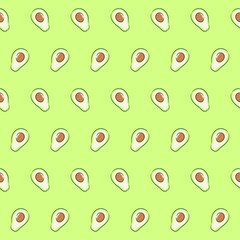 Vector seamless pattern with avocado