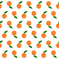 Tropical seamless pattern with orange fruit