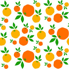 Tropical seamless pattern with orange fruit