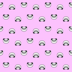 Cute panda seamless pattern background