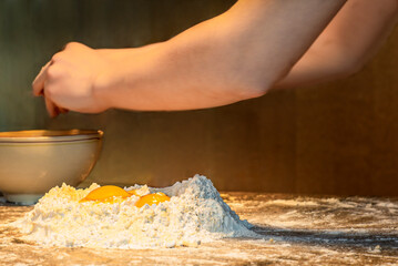 Making tagliatelle pasta by hand in Italy