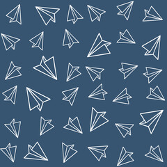 Seamless pattern with paper plane background