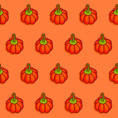 Vector seamless pattern with pumpkin
