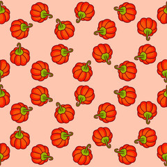 Vector seamless pattern with pumpkin