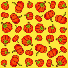 Vector seamless pattern with pumpkin