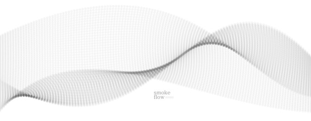 Abstract vector smoke background, wave of flowing circles particles, light grey abstract illustration, smooth and soft design, relaxing image.