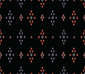 Naklejka na ściany i meble Seamless pattern Geometric ethnic oriental ikat seamless pattern traditional Design ,carpet,wallpaper,clothing,wrapping,Batik,fabric,Vector illustration for background .embroidery style.