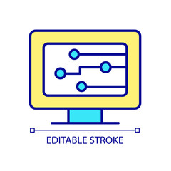 Software RGB color icon. Computer instructions for completing tasks. Platform and interface. Isolated vector illustration. Simple filled line drawing. Editable stroke. Arial font used