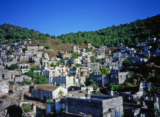 abandoned houses in the Kayakoy, Turkey