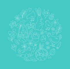 Funny Happy Easter seamless pattern background greeting card