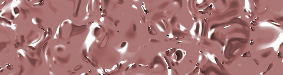 abstract texture of glass surface brown color. Glossy surface of water. Texture of liquid molten gold. Banner for insertion into site. Horizontal image. 3D image. 3D rendering.