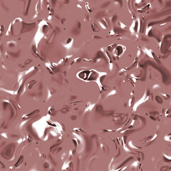 abstract texture of glass surface brown color. Glossy surface of water. Texture of liquid molten gold. Square image. 3D image. 3D rendering.