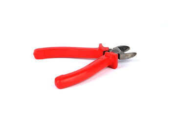 Pliers for cuting isolated on white background, copy space