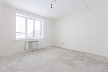 interior of the apartment without decoration in gray colors