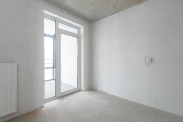 interior of the apartment without decoration in gray colors