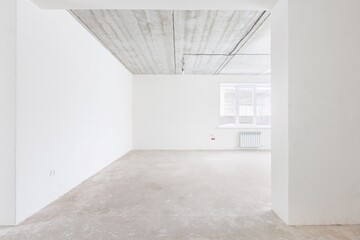 interior of the apartment without decoration in gray colors