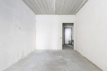 interior of the apartment without decoration in gray colors