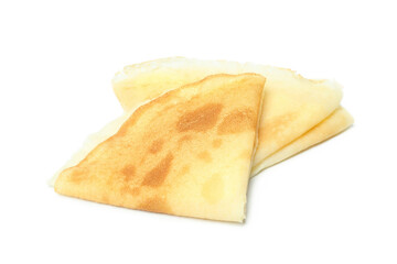 Crepes or thin pancakes isolated on white background