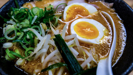 Fototapeta na wymiar Japanese ramen soup