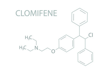 Clomifene molecular skeletal chemical formula.