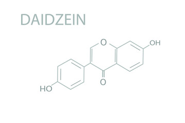 Obraz premium Daidzein molecular skeletal chemical formula.
