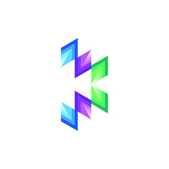 colorful abstract letter K logo with geometric shapes
