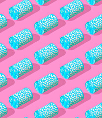 Seamless isometric 3d render pattern.  Minimal design.  Creative Kit. Candy shop, birthday, party concept