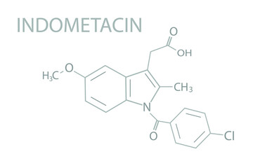 Indometacin molecular skeletal chemical formula.