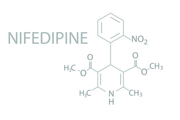 Nifedipine skeletal chemical formula.