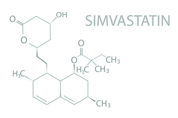 Simvastatin molecular skeletal chemical formula.