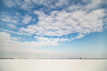 Winter landscape in plain