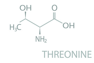 Threonine molecular skeletal chemical formula.