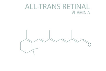 All-trans retinal (vitamin A) molecular skeletal chemical formula.