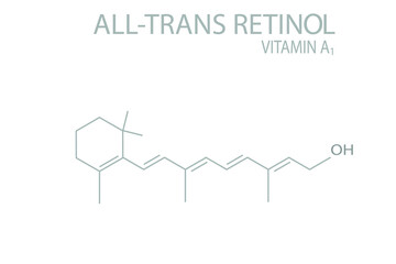 All-trans retinol (Vitamin A1) molecular skeletal chemical formula.