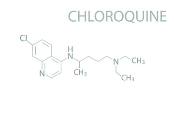Chloroquine molecular skeletal chemical formula.