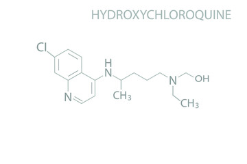 Hydroxychloroquine molecular skeletal chemical formula.