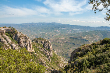 Fototapeta na wymiar View of The Montserrat Mountain and surroundings, Catalonia, Spain