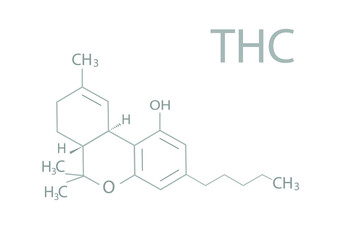 THC molecular skeletal chemical formula.