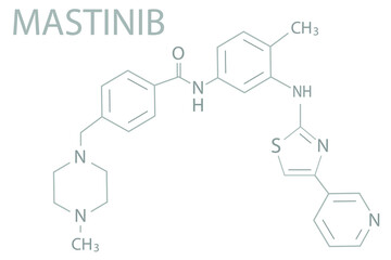 Mastinib molecular skeletal chemical formula.
